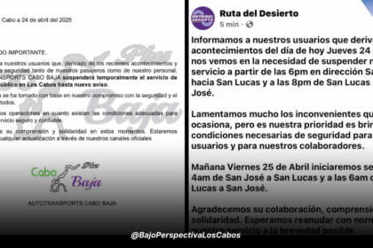 Comunidados sobre suspensión de transporte público por ataques