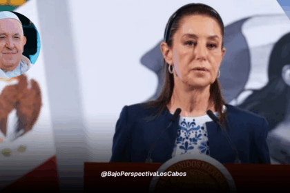 Sheinbaum expresando su pesar por la muerte del papa Francisco