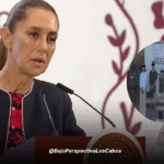 Sheinbaum hablando sobre los operativos se seguridad en BCS