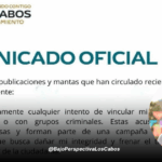 comunicado del oficial negando nexos con crimen organizado