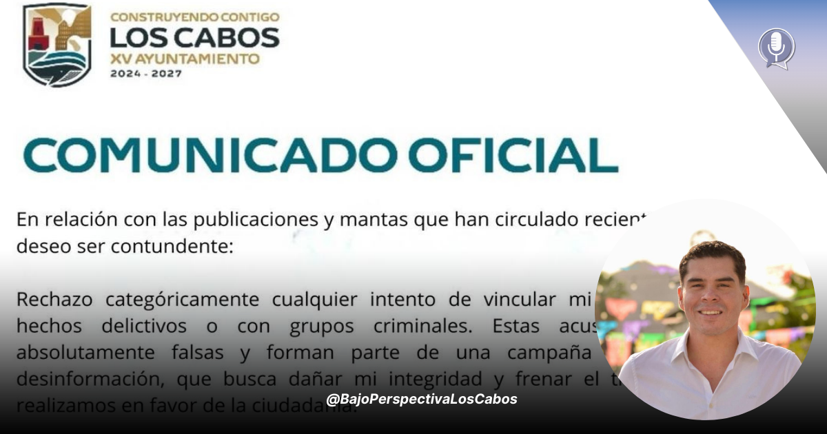 comunicado del oficial negando nexos con crimen organizado