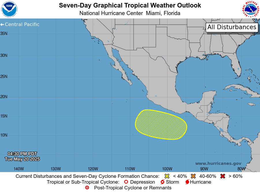 Alerta sobre baja presión en el Pacífico