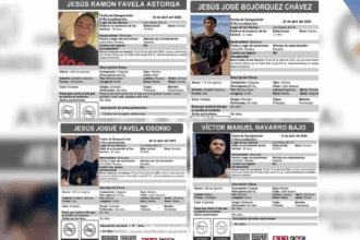 Cédula de busqueda de 4 jóvenes