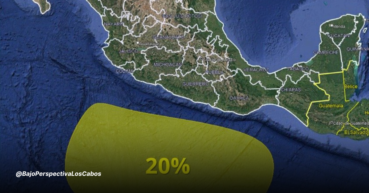 Gráfico sobre formación de baja presión en el Pacífico