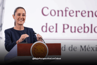 Sheinbaum hablando en la mañanera