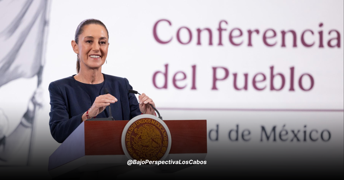 Sheinbaum hablando en la mañanera