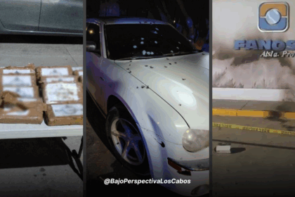 imagen con decomiso de droga, carro baleado y empresa incendiada