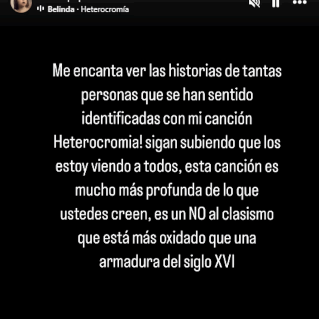 Belinda mensaje redes