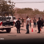 Oficiales acordonando zona de ejecución en La Paz