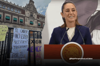 Sheinbaum hablando de la marcha por medicamentos