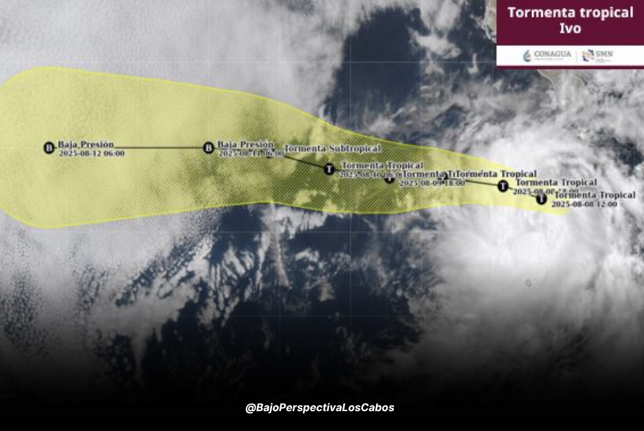 Trayectoria de Ivo por el Pacífico