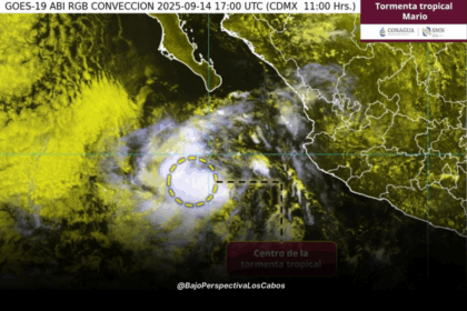 Tormenta Tropical Mario al sur de BCS