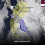 Trayectoria Lorena ya como huracán 1