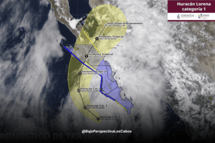 Trayectoria Lorena ya como huracán 1