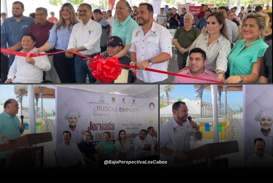 Autoridades en el arranque de la feria de empleo