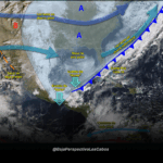 Gráfico que anuncia entrada de frente frío en México