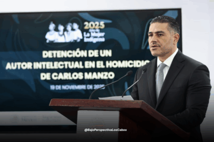 Harfuch reportando la detención del actor intelectual del asesinato de Carlos Manzo