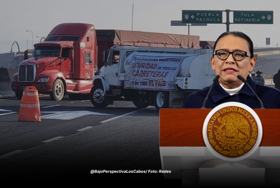 Rosa Icela hablando de los acuerdos que pusieron fin al bloqueo carretero