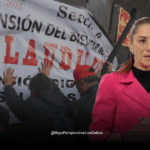 Sheinbaum hablando de la manifestación del CNTE