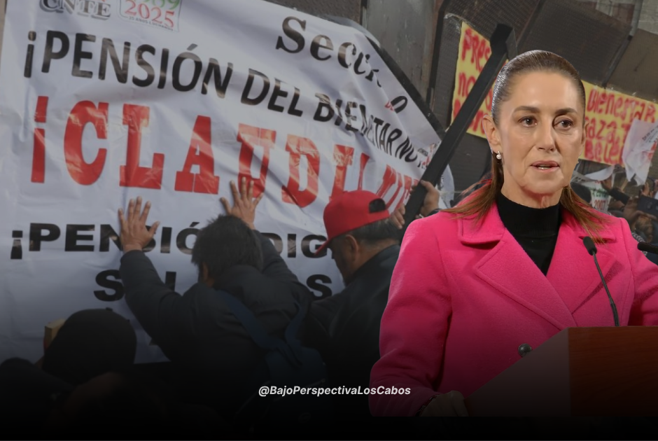 Sheinbaum hablando de la manifestación del CNTE